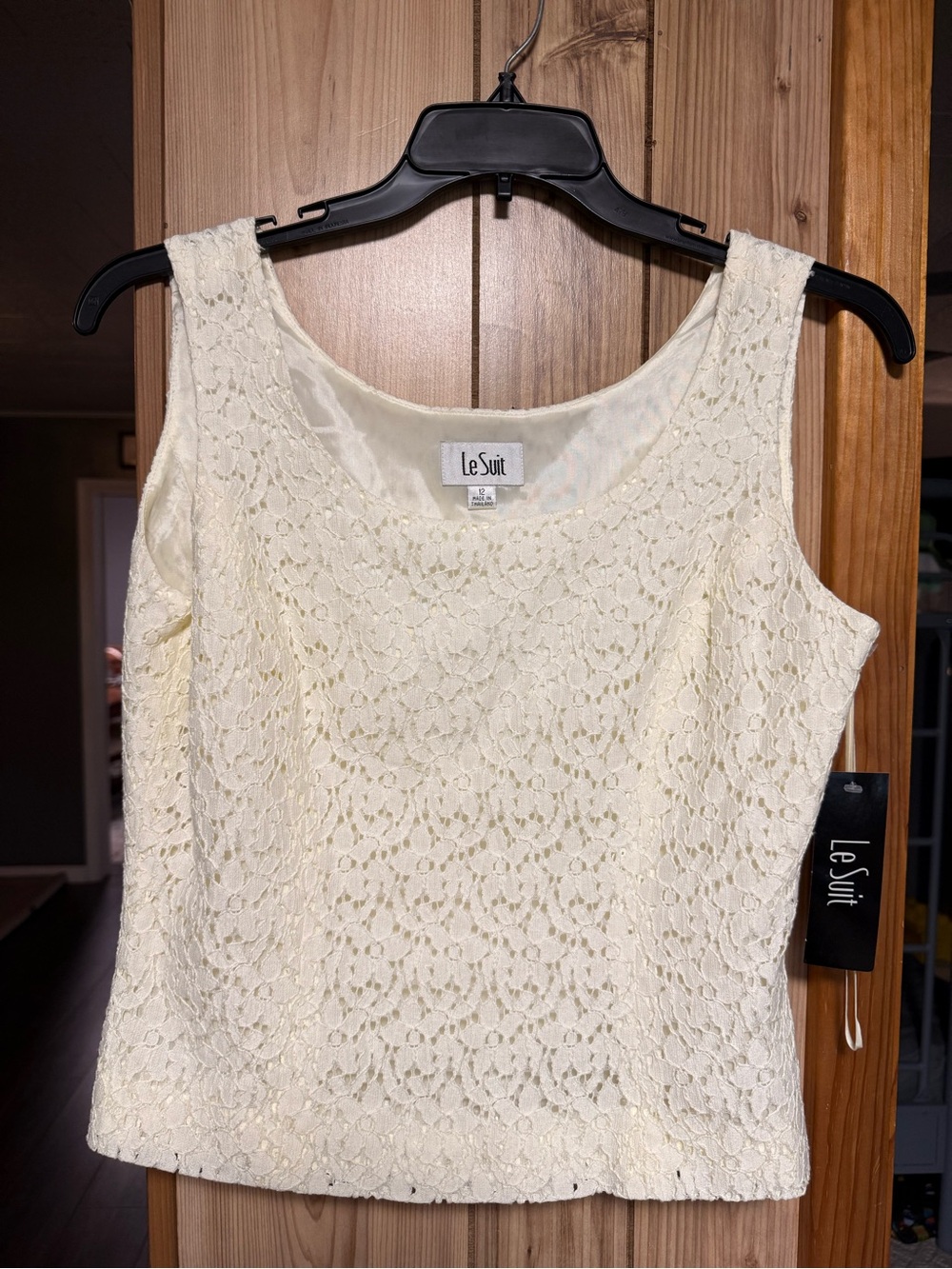 Le Suit Ivory Lace Camisole Tank Top